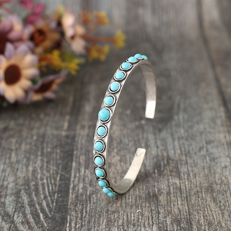 Turquoise Bezel Cuff Bracelet