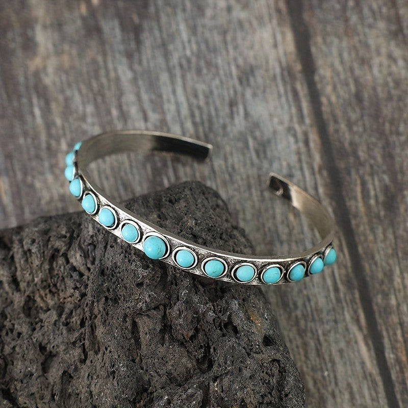 Turquoise Bezel Cuff Bracelet