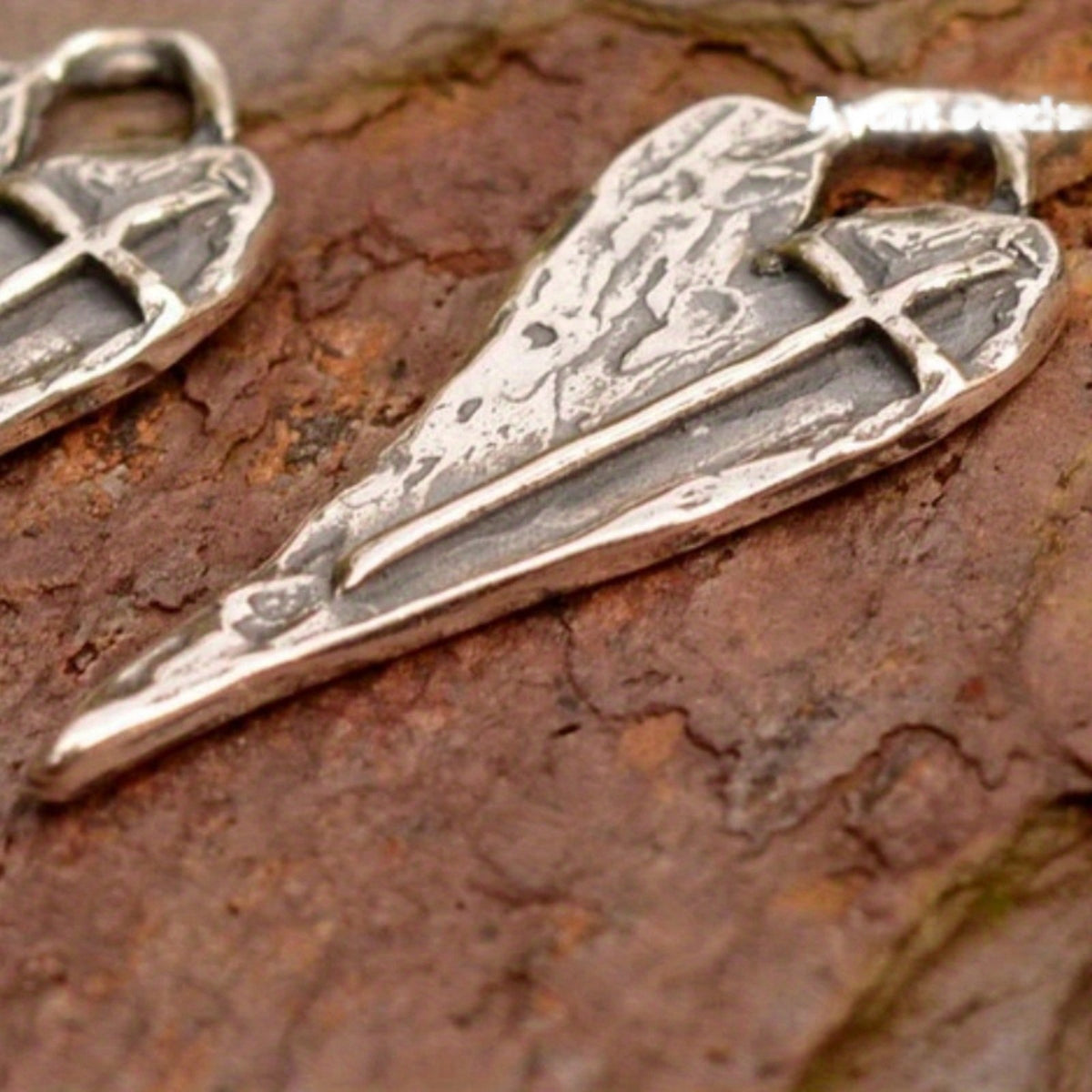 Textured Cross Wing Pendant Necklace