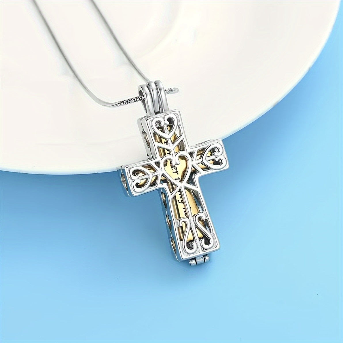 Heart Cross Memorial Necklace