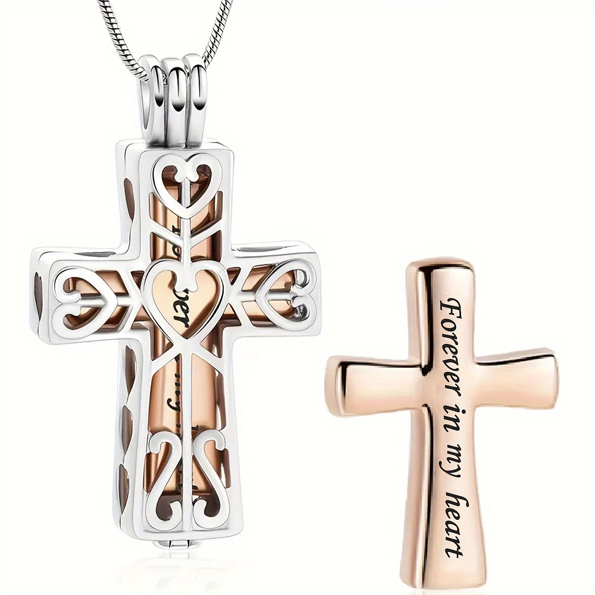 Heart Cross Memorial Necklace
