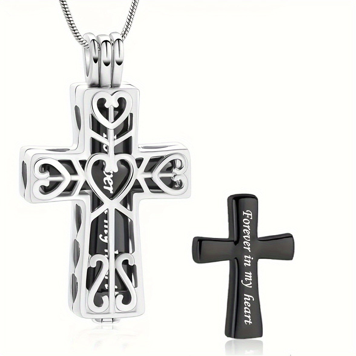 Heart Cross Memorial Necklace