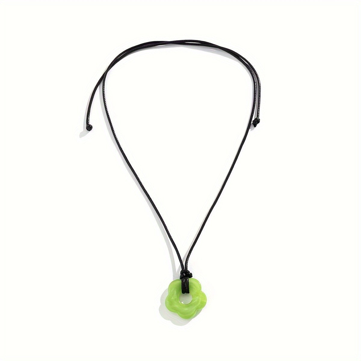 Resin Flower Cord Necklace