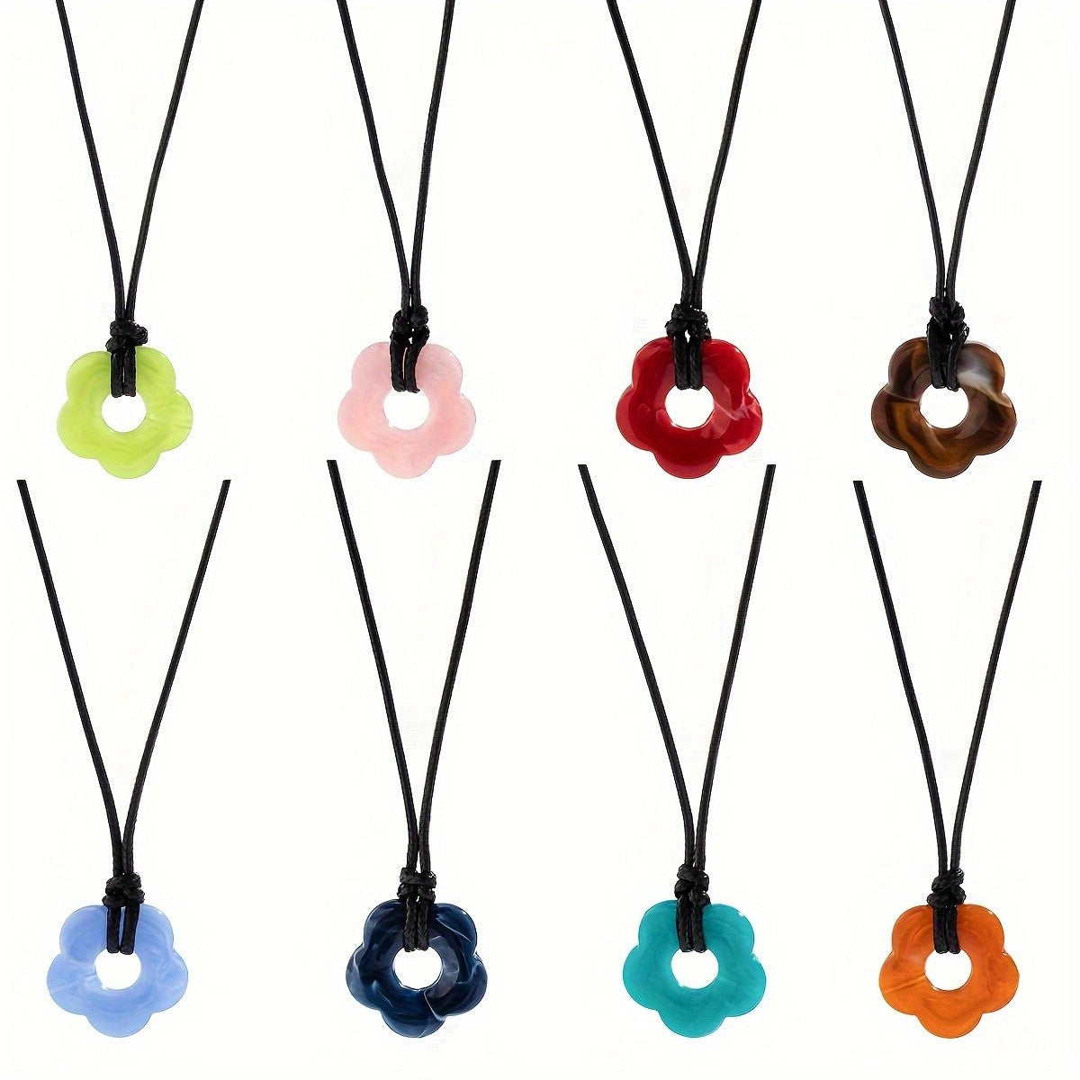 Resin Flower Cord Necklace