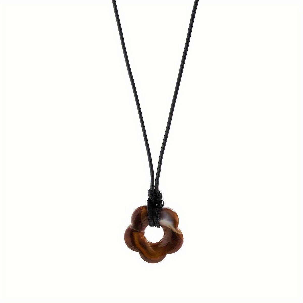 Resin Flower Cord Necklace