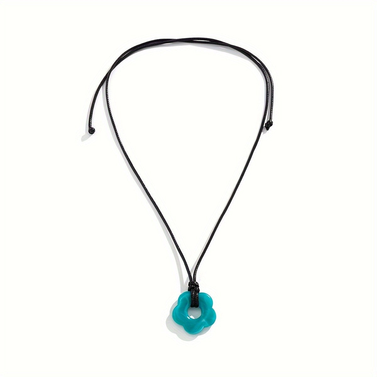 Resin Flower Cord Necklace