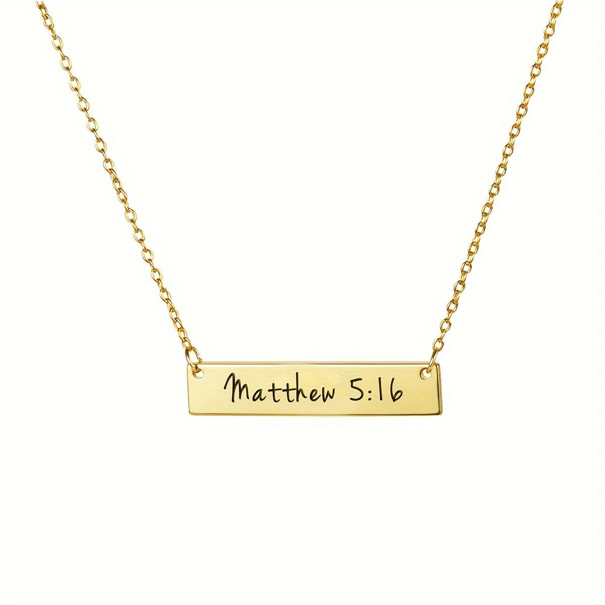 Bible Verse Engraved Bar Necklace