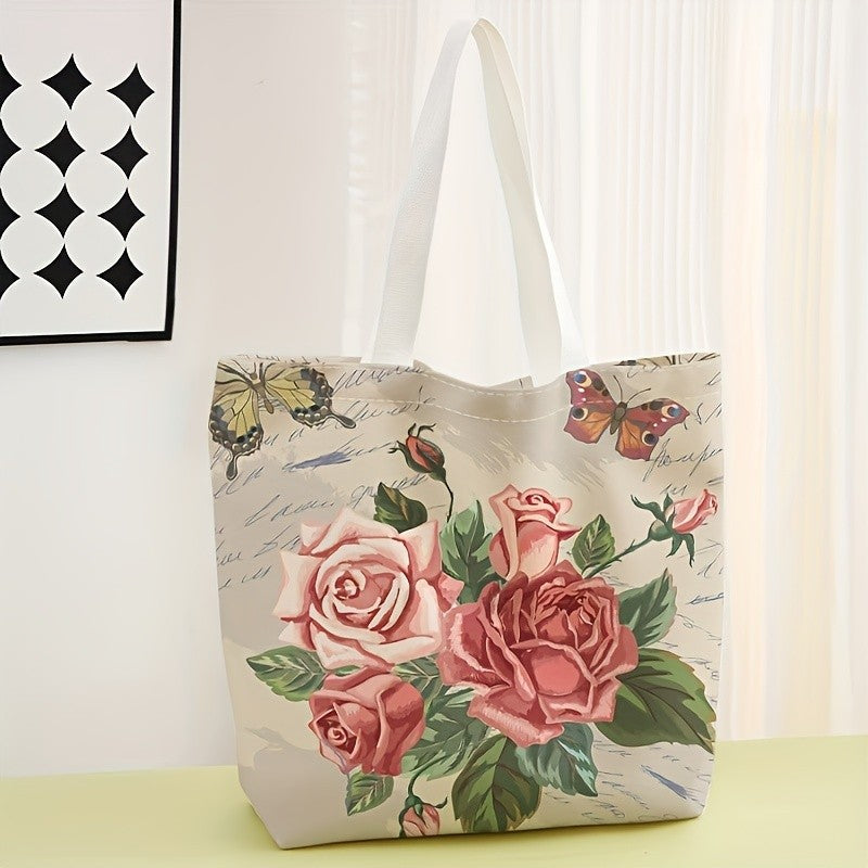 Floral Rose Tote Bag
