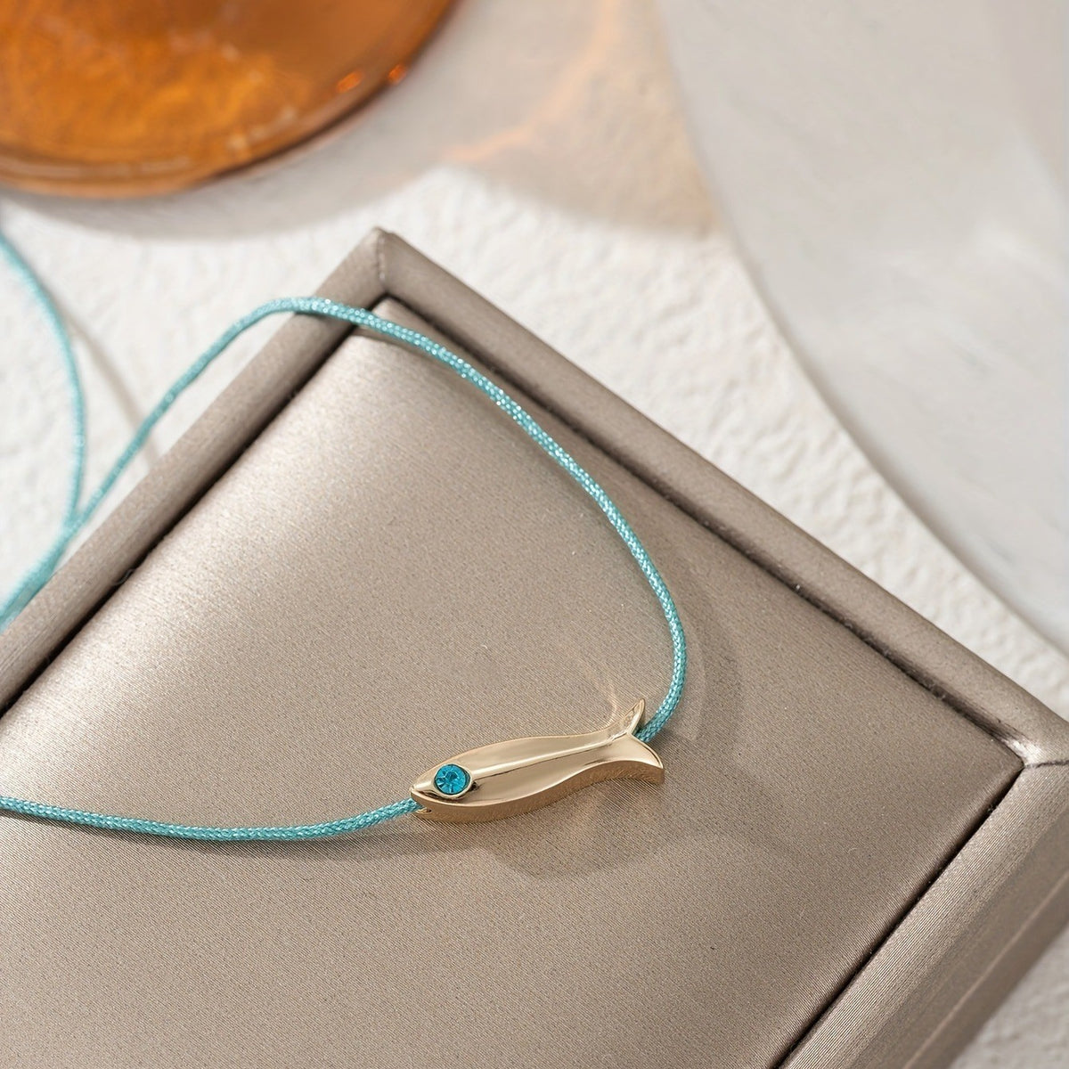 Teal Cord Fish Anklet