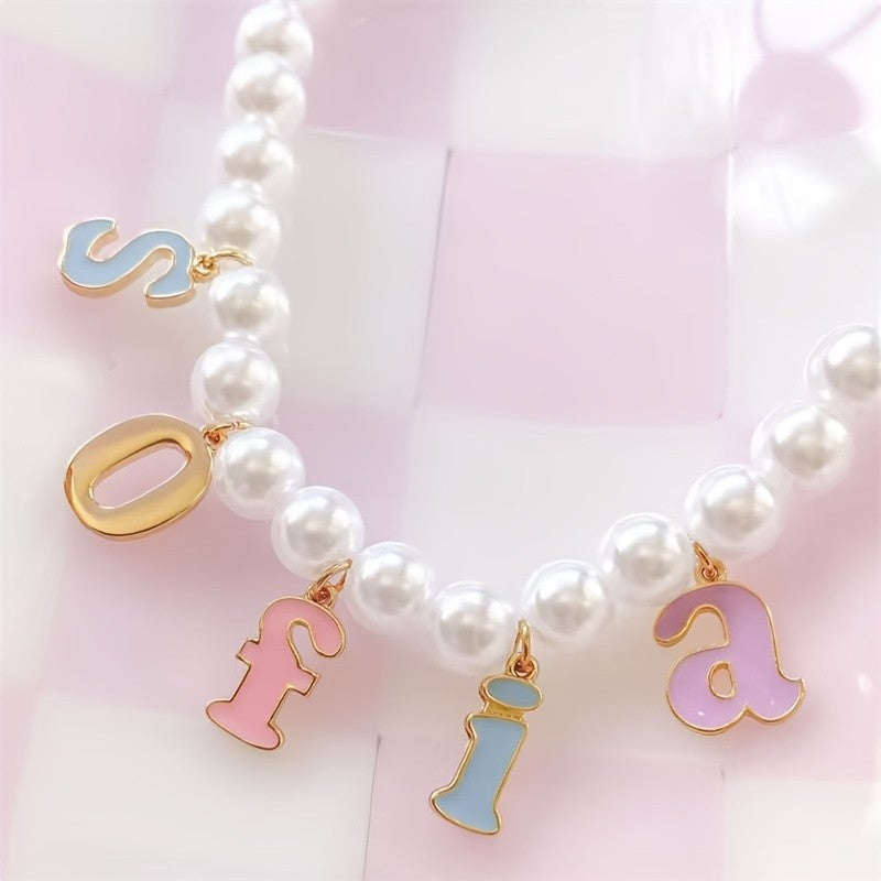 Colorful Alphabet Pearl Necklace