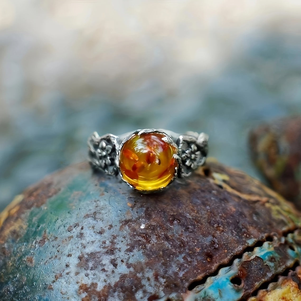 Amber Vine Wrap Ring