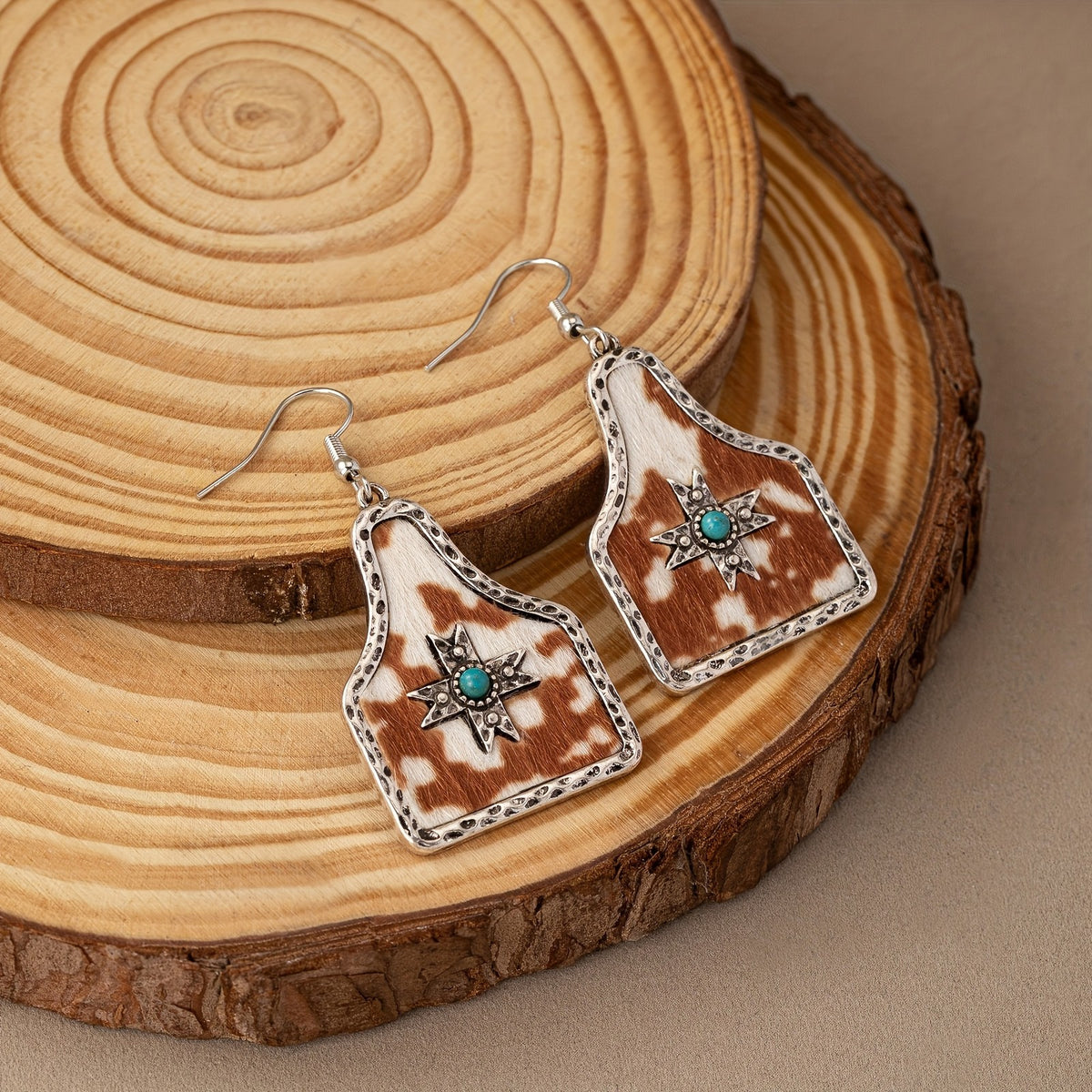 Leopard Star Geometric Earrings