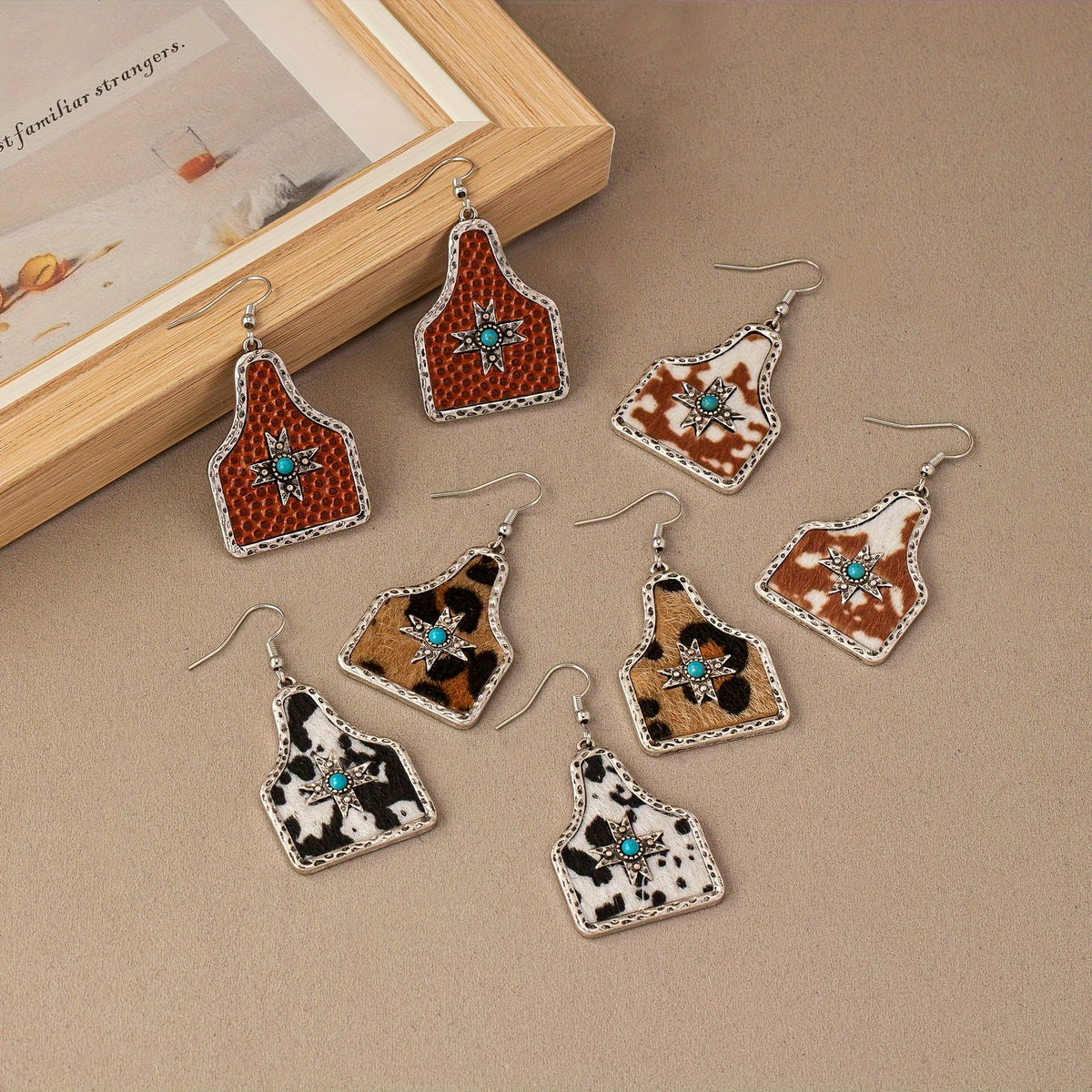 Leopard Star Geometric Earrings