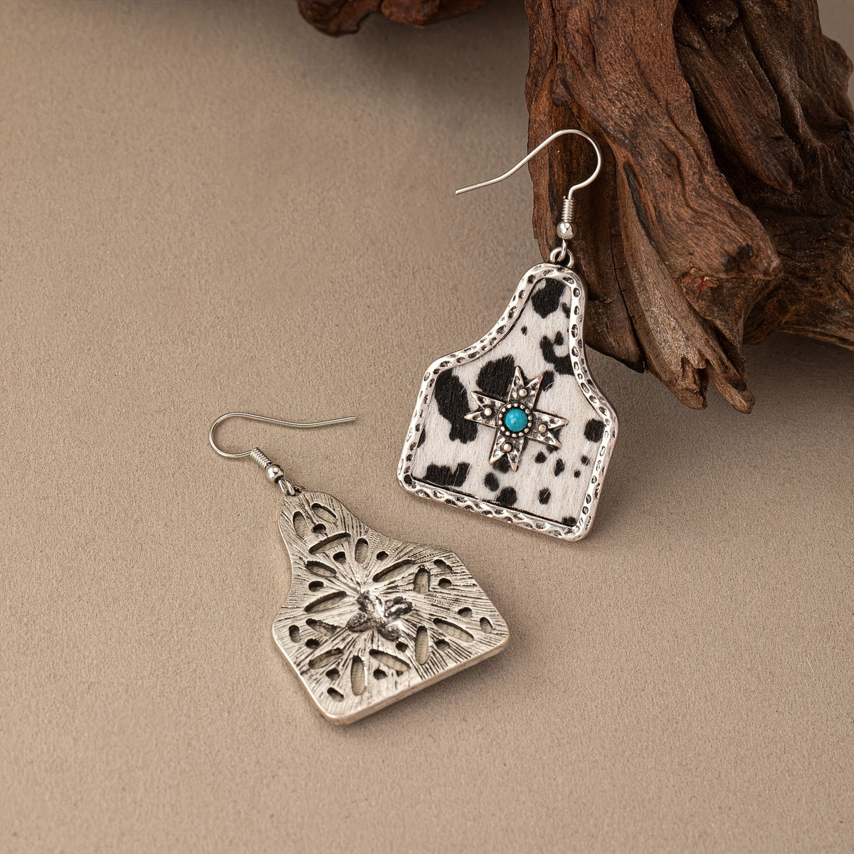 Leopard Star Geometric Earrings