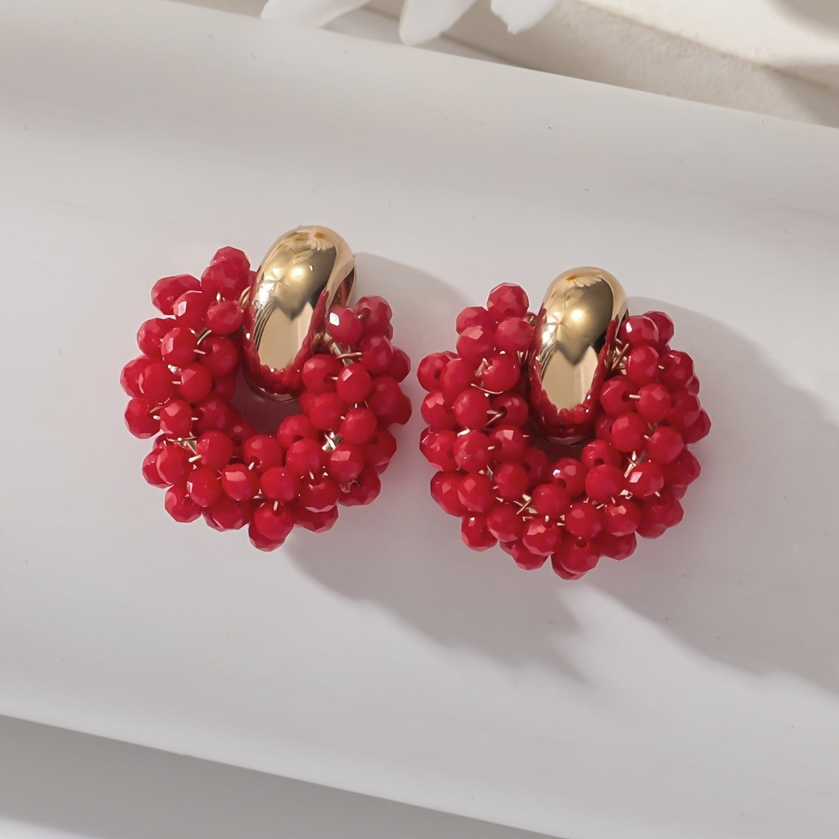 Colorful Beaded Hoop Earrings