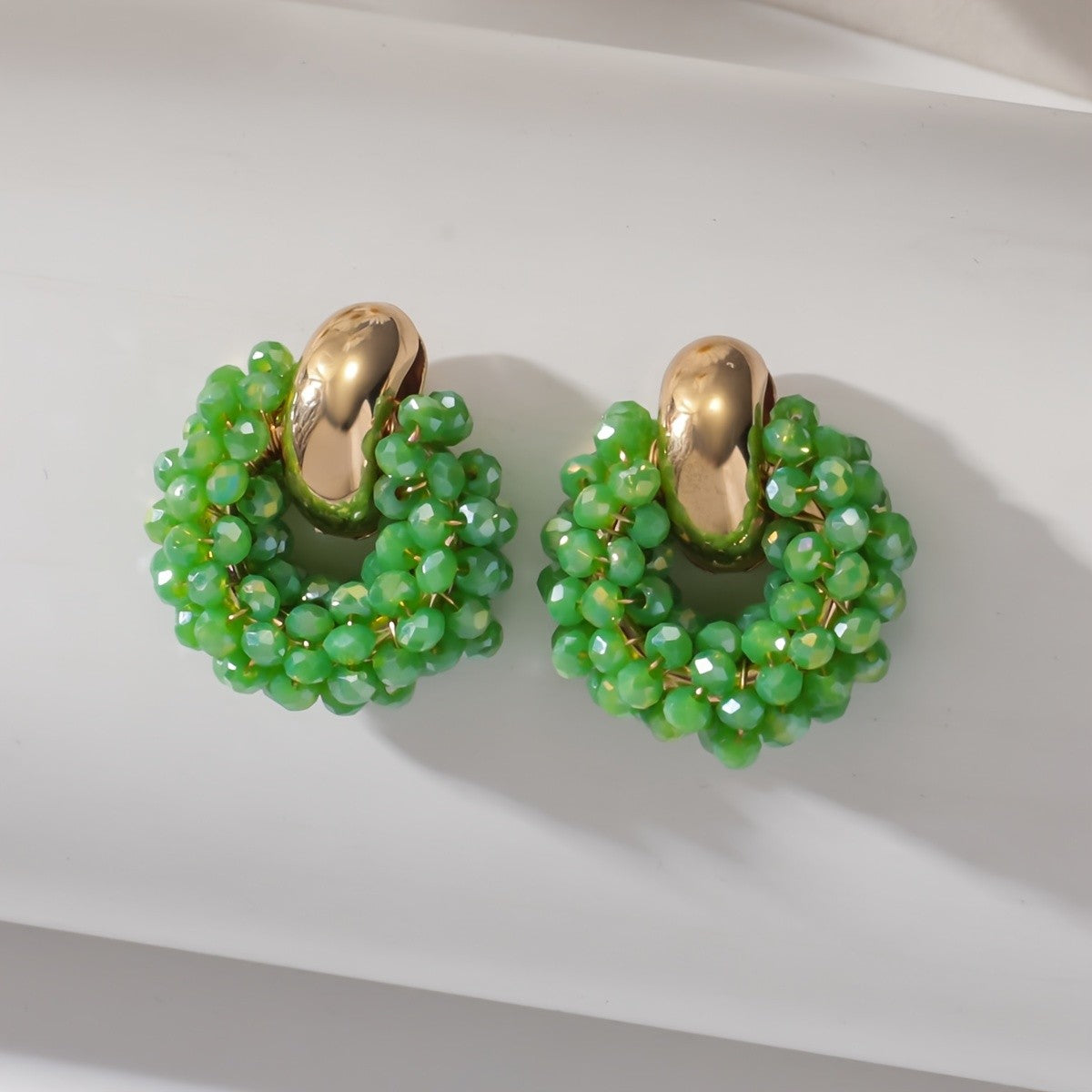 Colorful Beaded Hoop Earrings