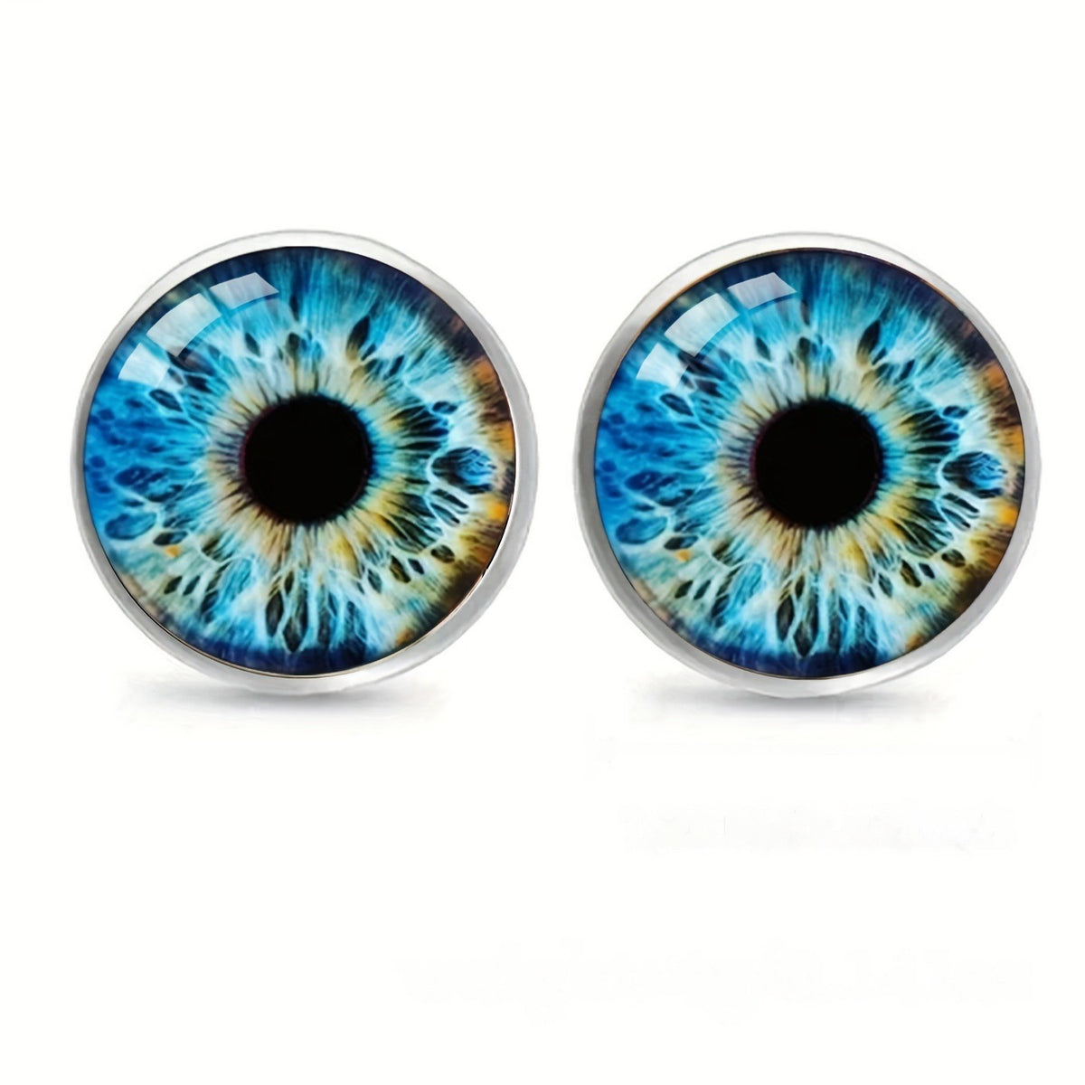 Blue Iris Glass Stud Earrings