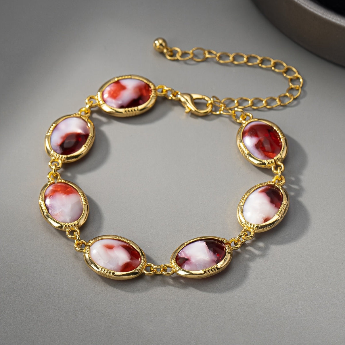 Marbled Resin Oval Link Bracelet