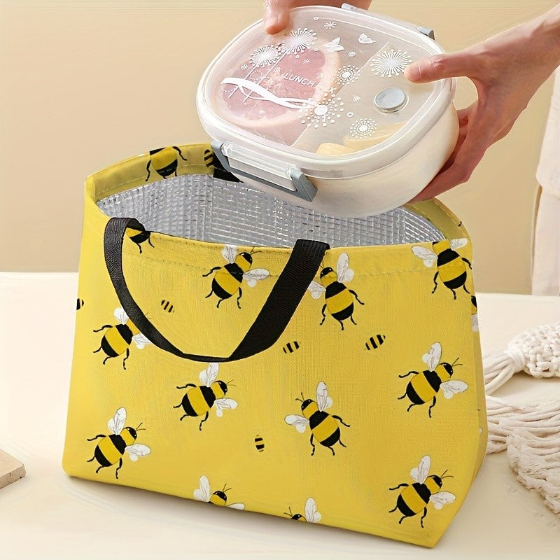 Bee Print Insulated Lunch Bag