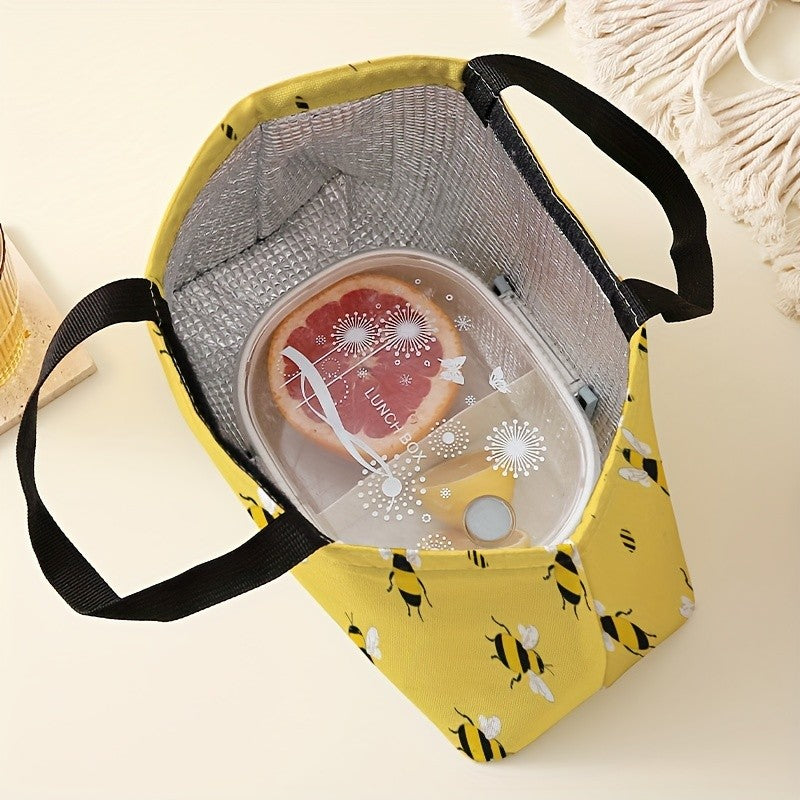 Bee Print Insulated Lunch Bag
