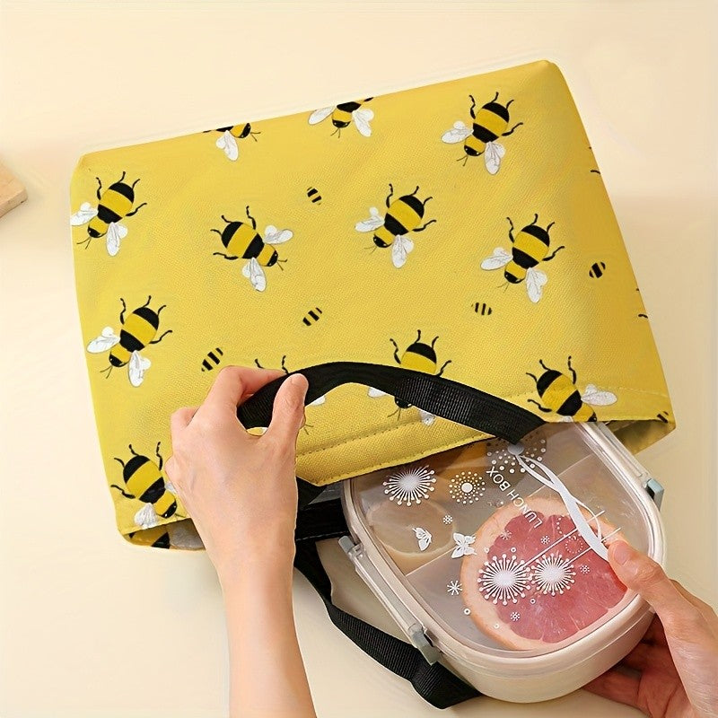 Bee Print Insulated Lunch Bag