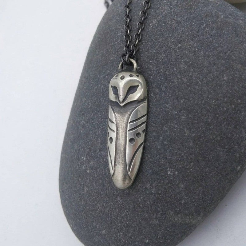 Owl & Moon Double-Sided Necklace