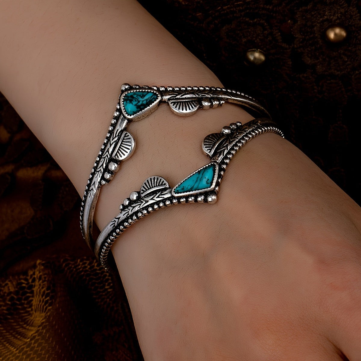 Turquoise Arrow Cuff Bracelet