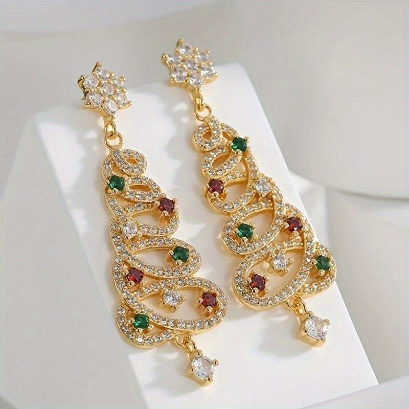 Crystal Christmas Tree Earrings