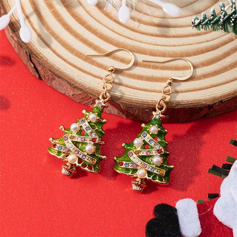 Crystal Christmas Tree Earrings