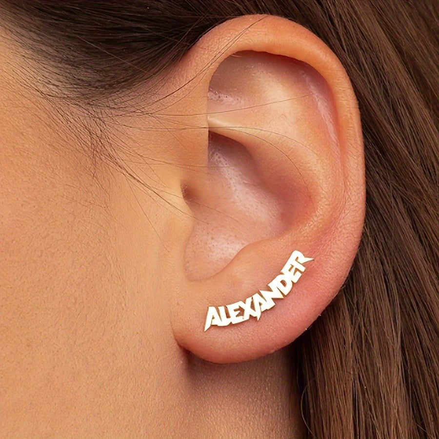 Custom Name Stud Earrings