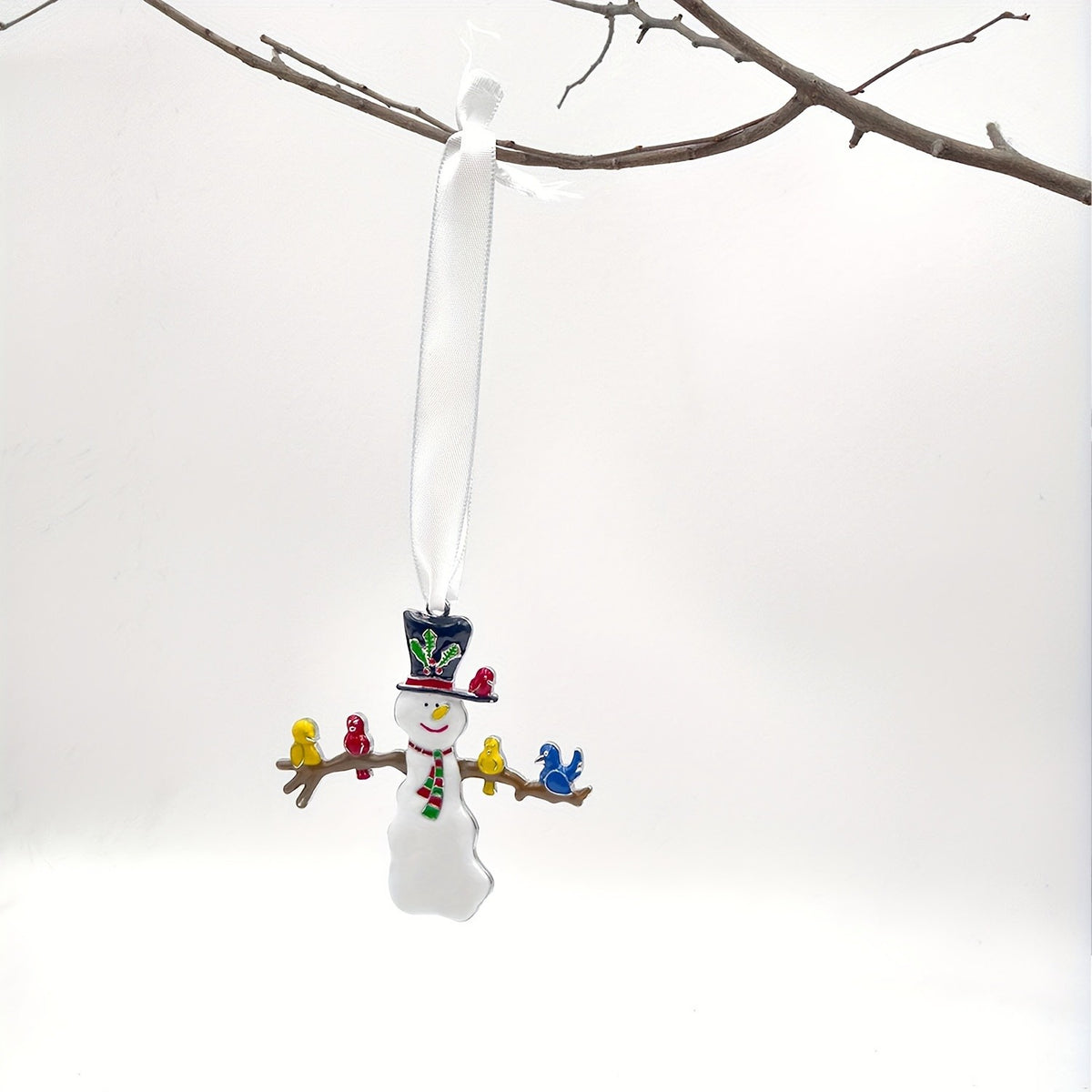Snowman & Birds Christmas Ornament