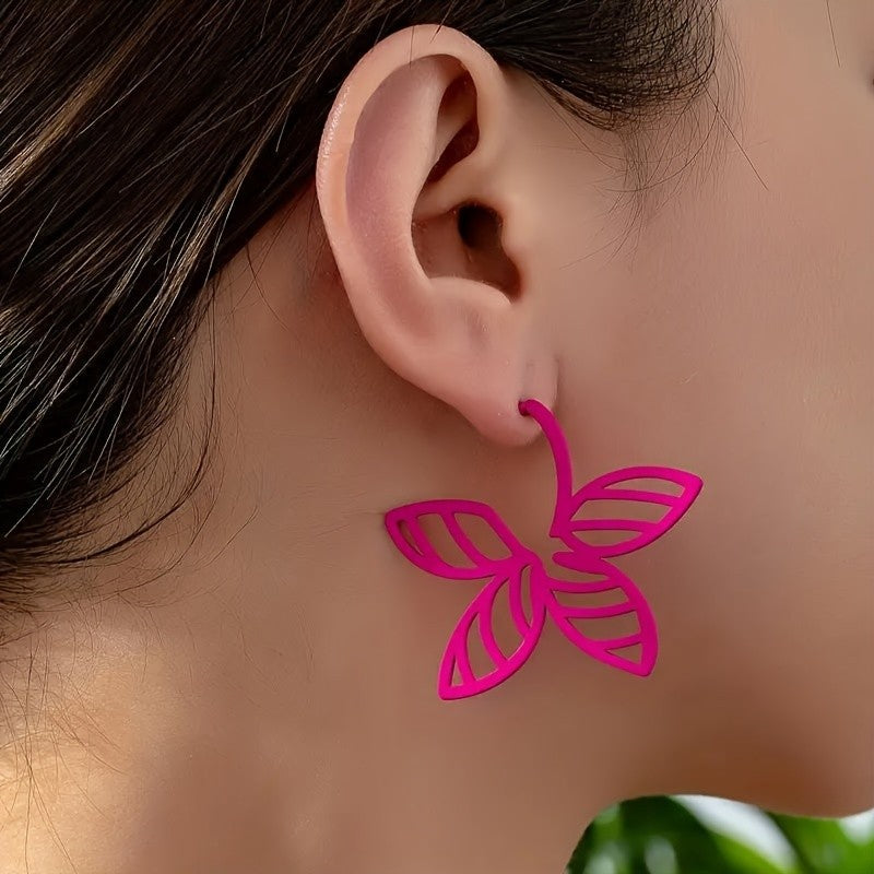 Gold-Tone Leaf Drop Earrings