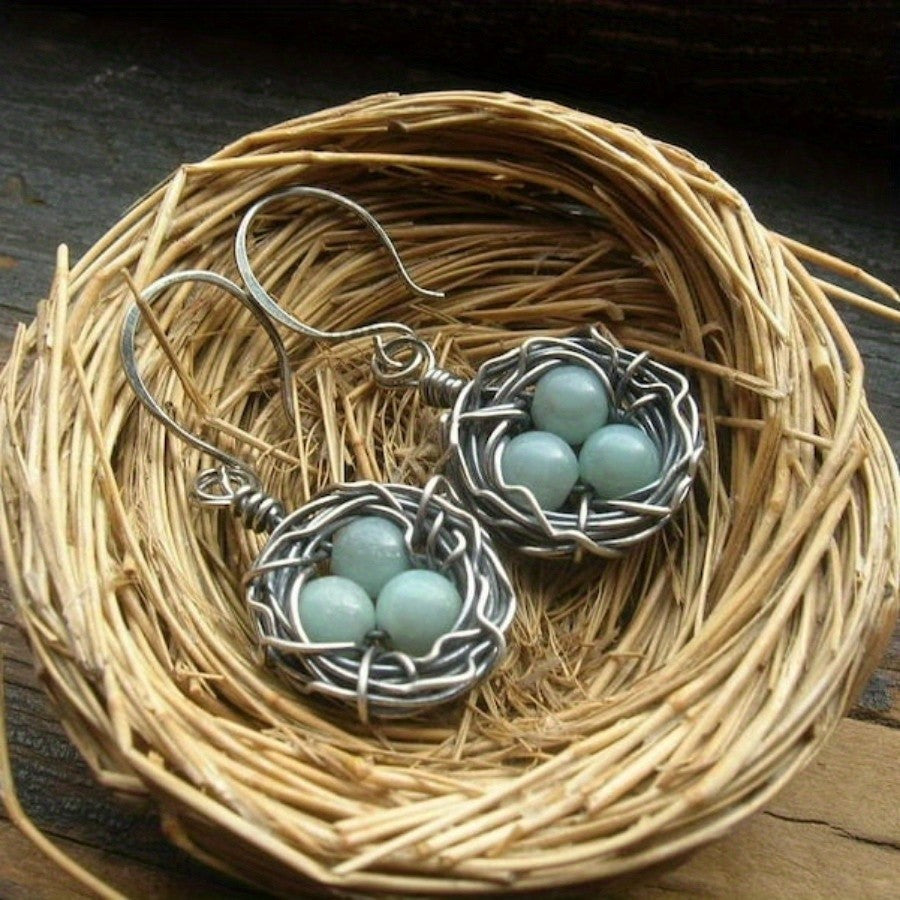 Turquoise Nest Drop Earrings