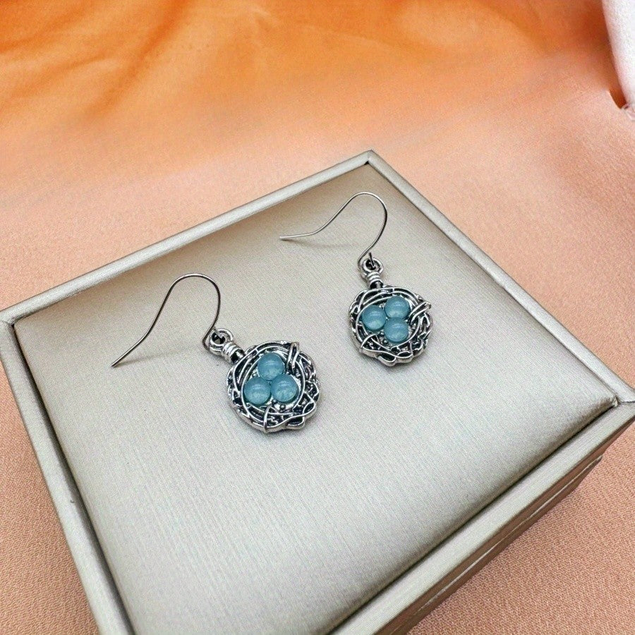 Turquoise Nest Drop Earrings