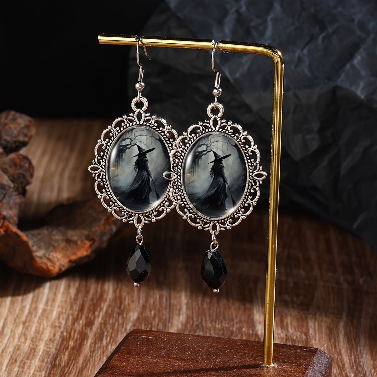 Witch Cameo Drop Earrings