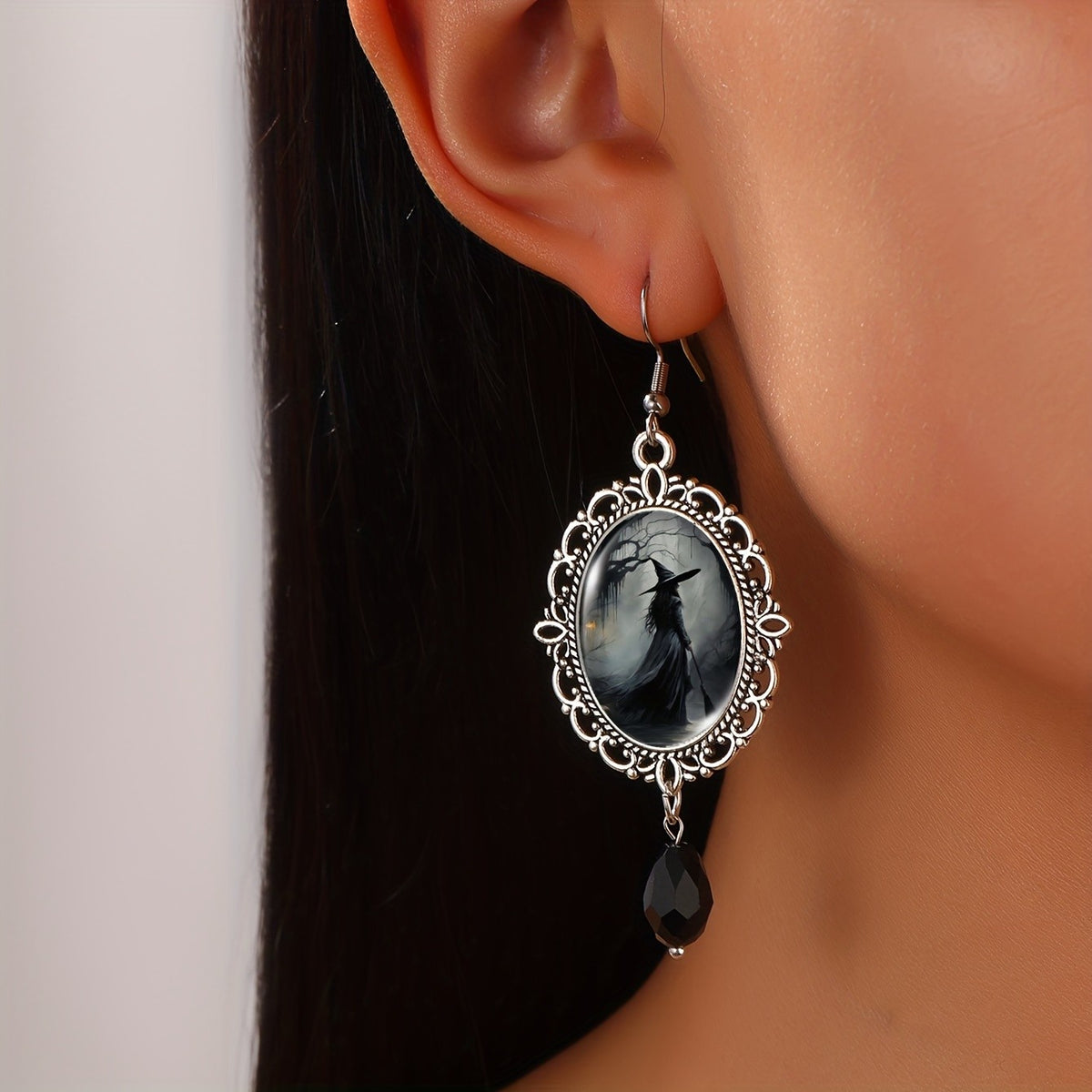 Witch Cameo Drop Earrings
