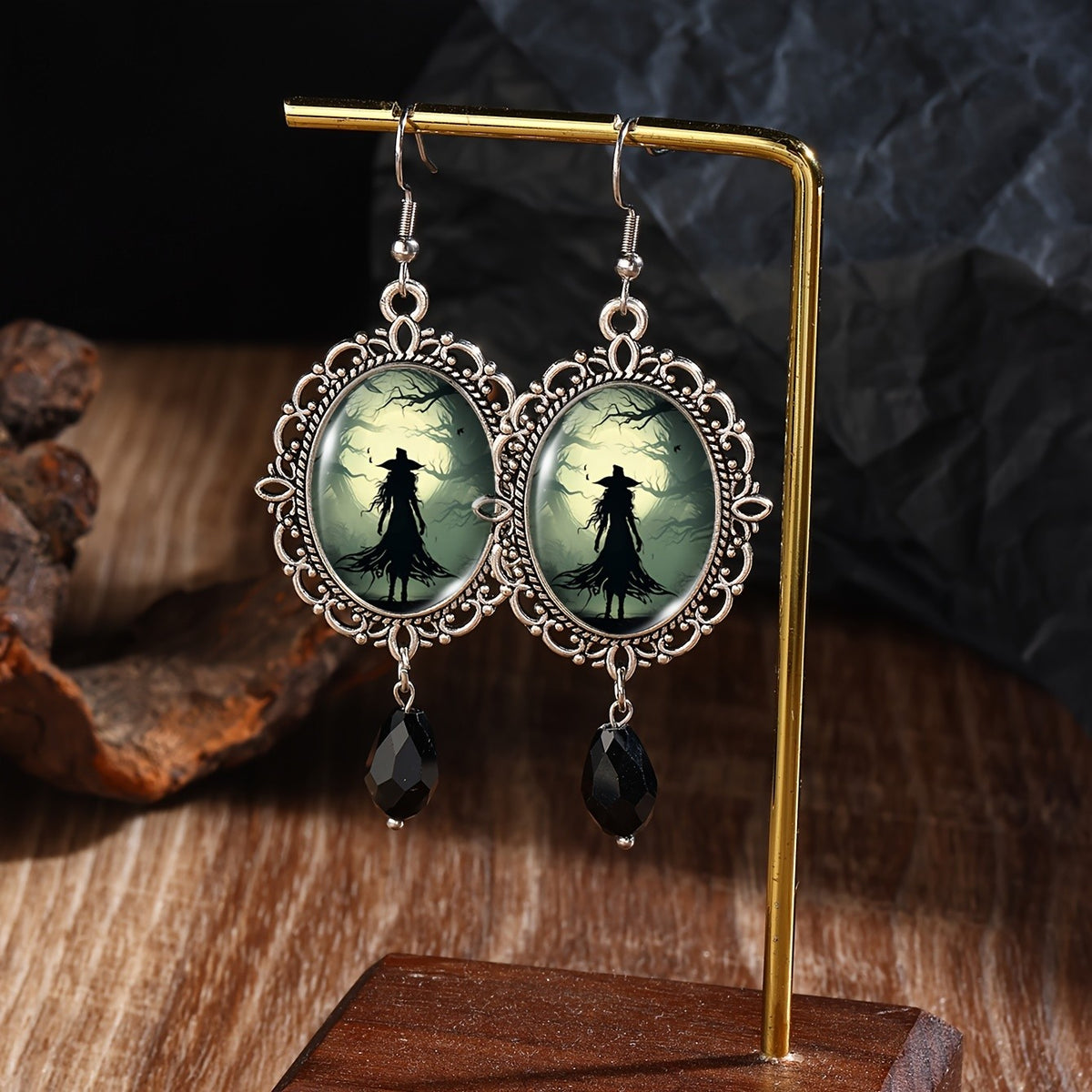 Witch Cameo Drop Earrings