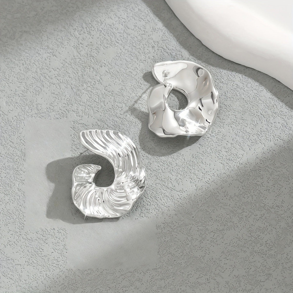 Swirl Texture Hoop Earrings