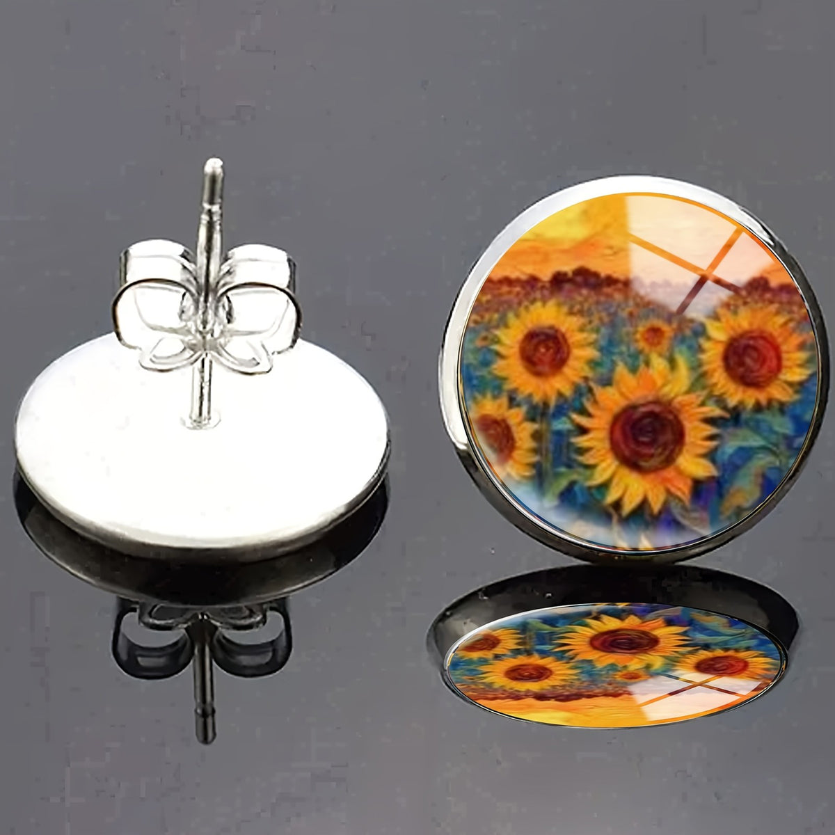 Sunflower Sunset Stud Earrings
