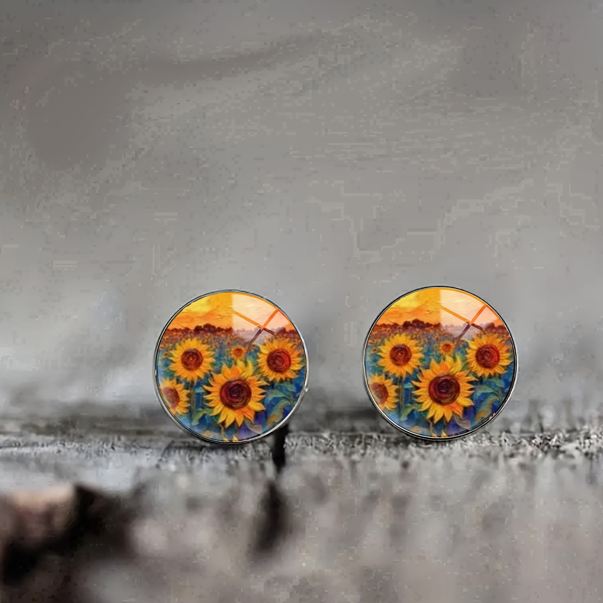 Sunflower Sunset Stud Earrings