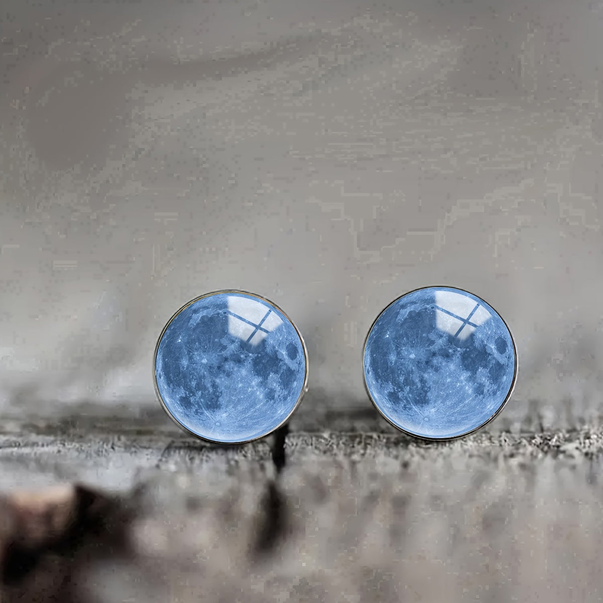 Blue Moon Stud Earrings
