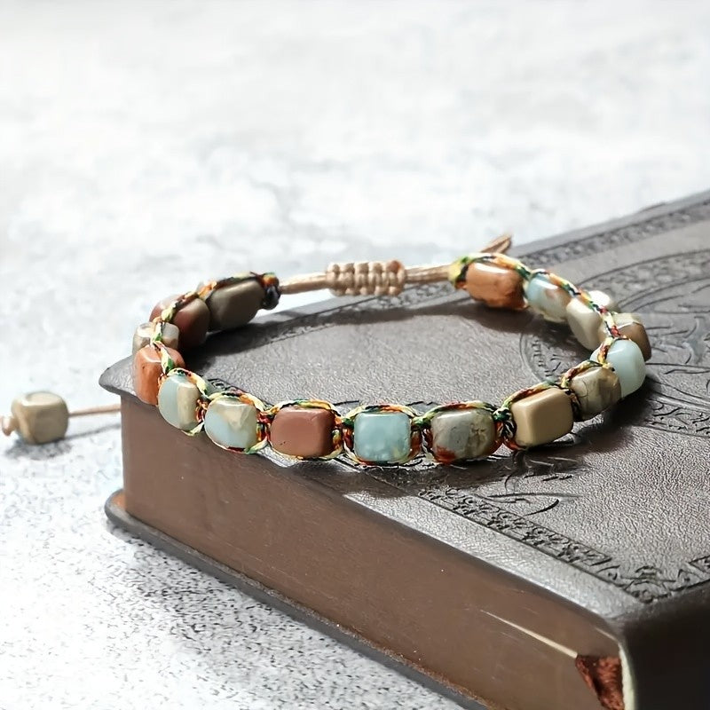 Square Stone Woven Bracelet