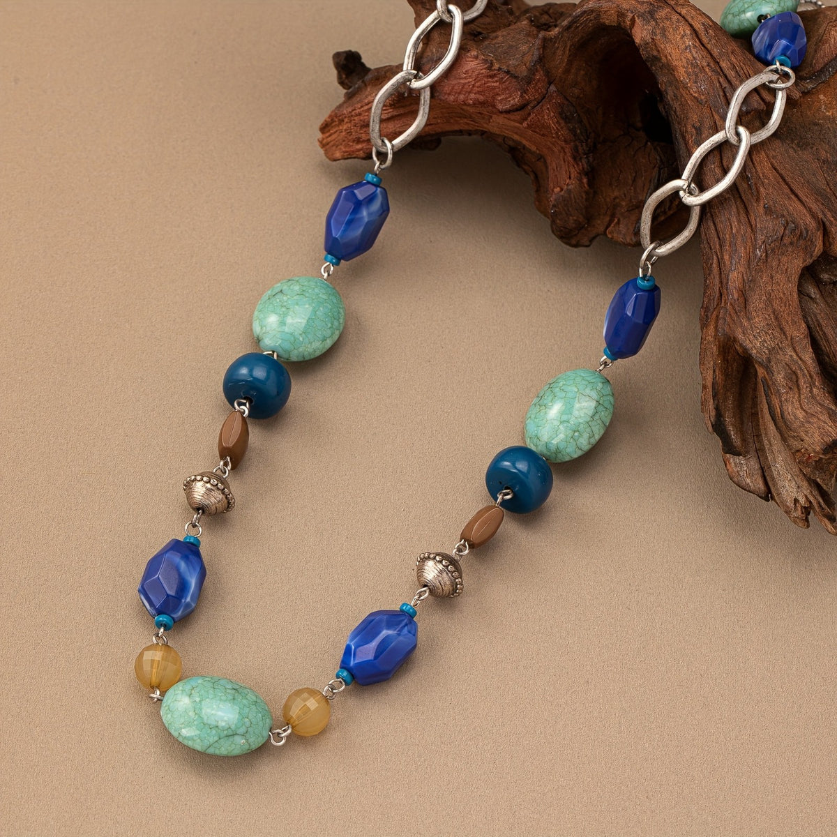 Blue & Green Bead Necklace