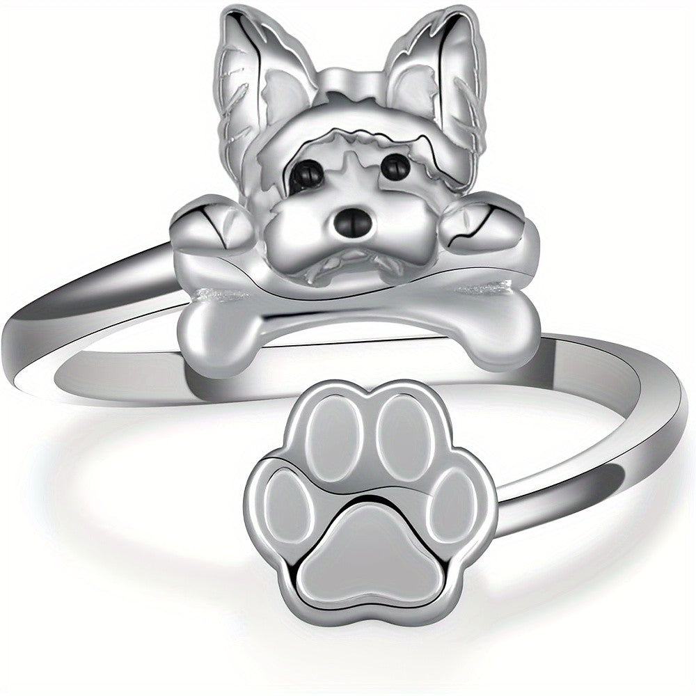 Yorkie Bone & Paw Ring