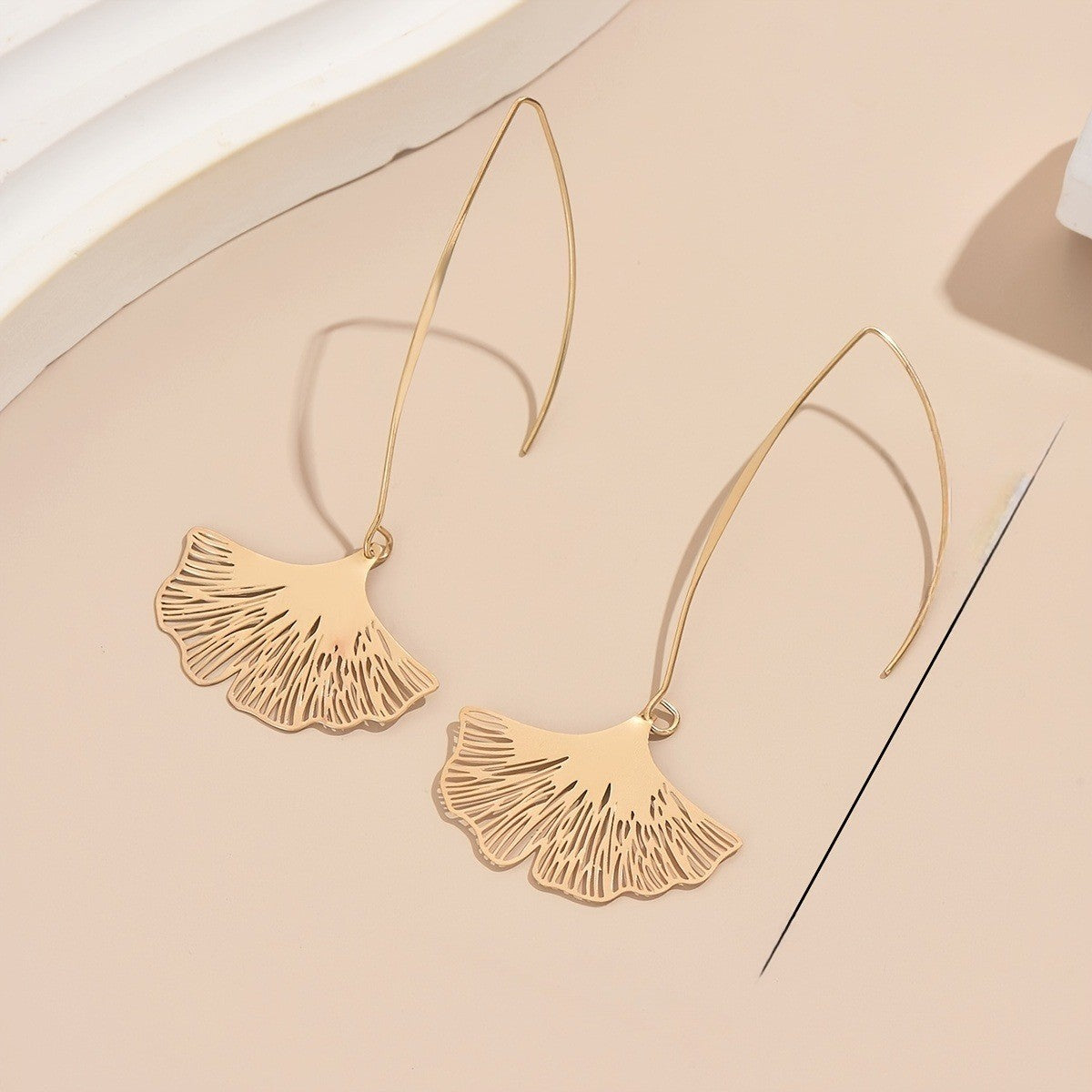 Ginkgo Leaf Drop Earrings