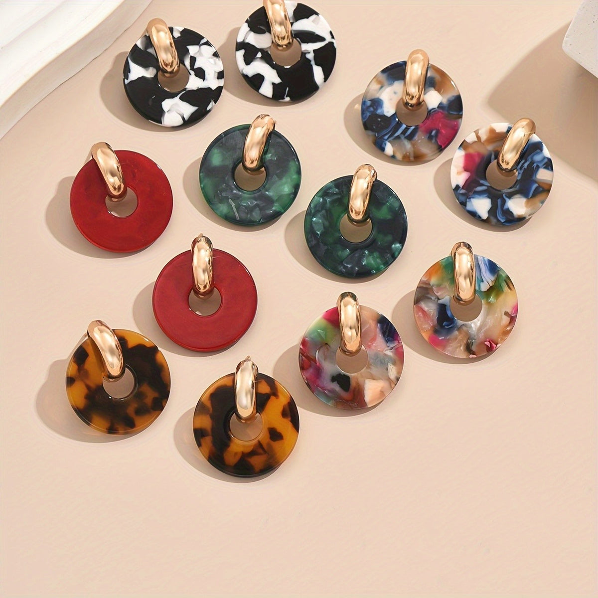 Marbled Disc Earrings