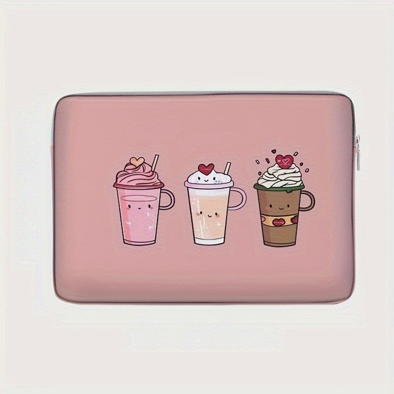 Pink Coffee Cup Laptop Sleeve