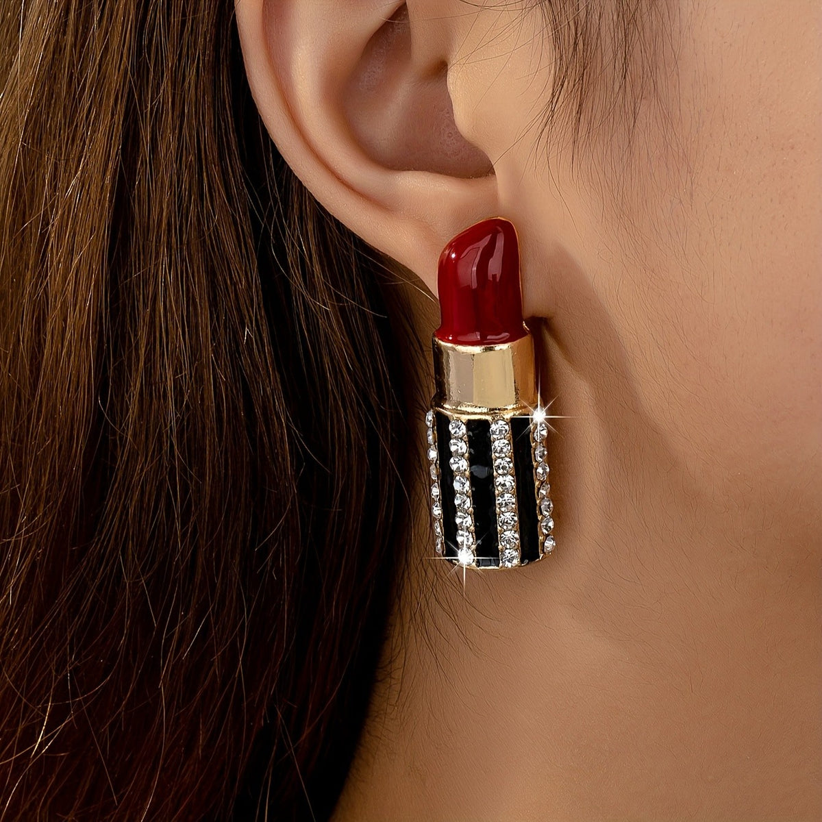 Red Lipstick Statement Earrings