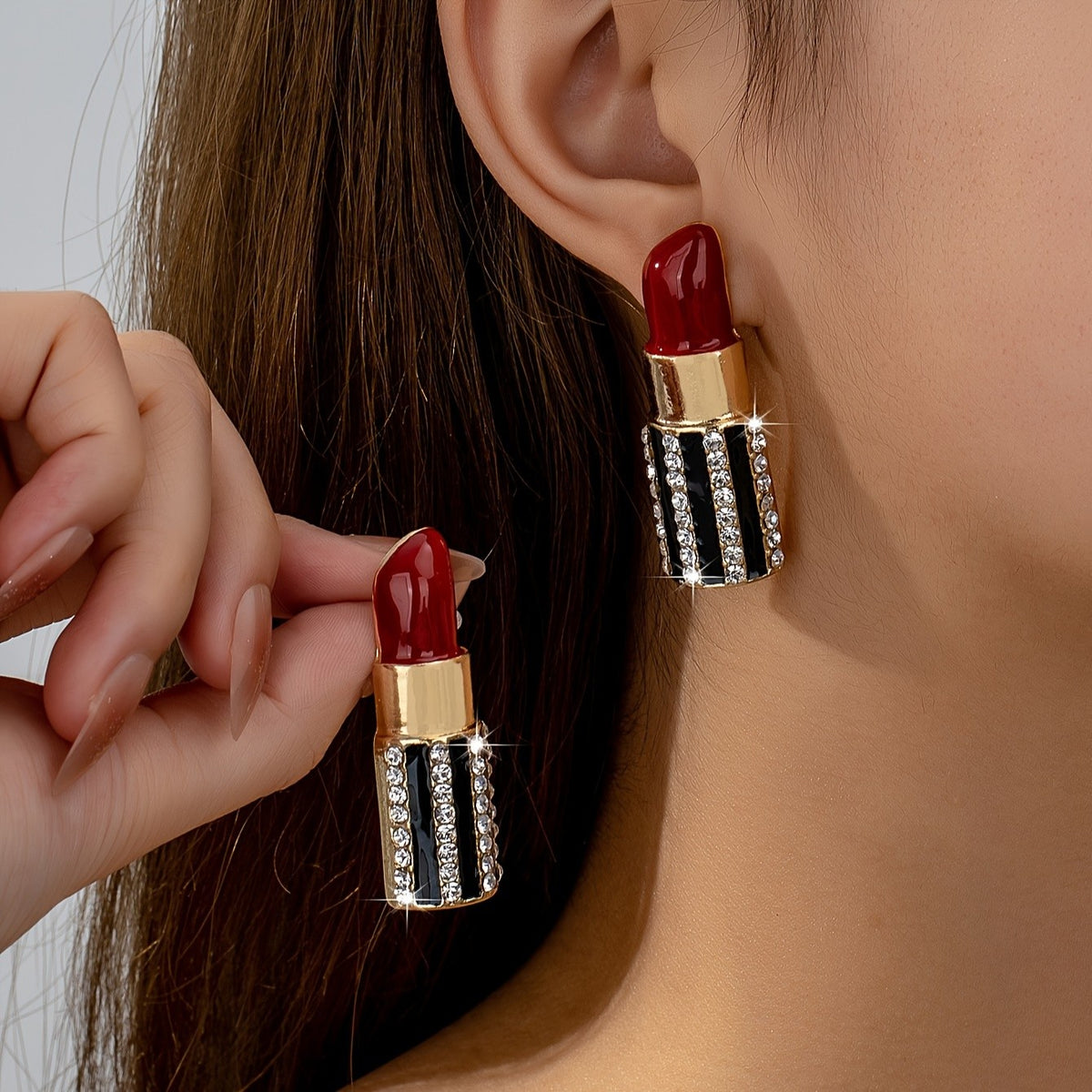 Red Lipstick Statement Earrings