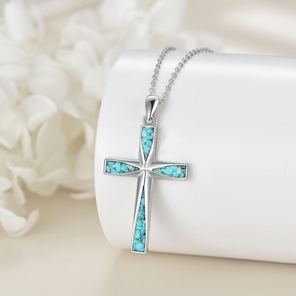 Turquoise Center Cross Necklace